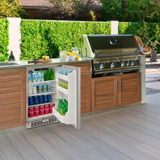 Insignia™ - 5.4 Cu. Ft. Indoor/Outdoor Mini Fridge - Stainless steel