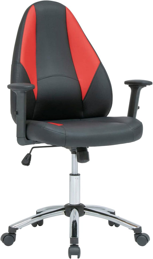 SD Gaming Contoured Swivel, Gaming Chair, Task Chair with Tilt and Height Adjustable Seat and Arms