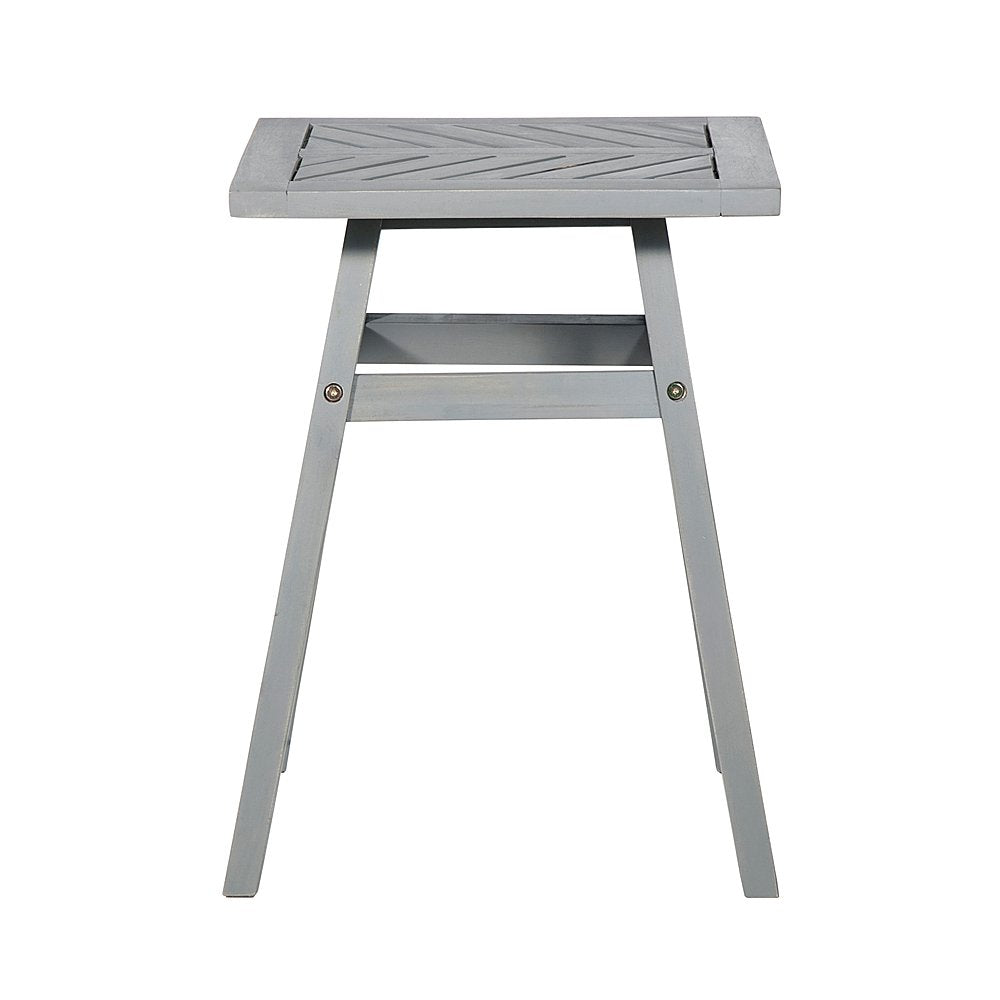 Walker Edison - Windsor Acacia Wood Outdoor Side Table - Grey Wash