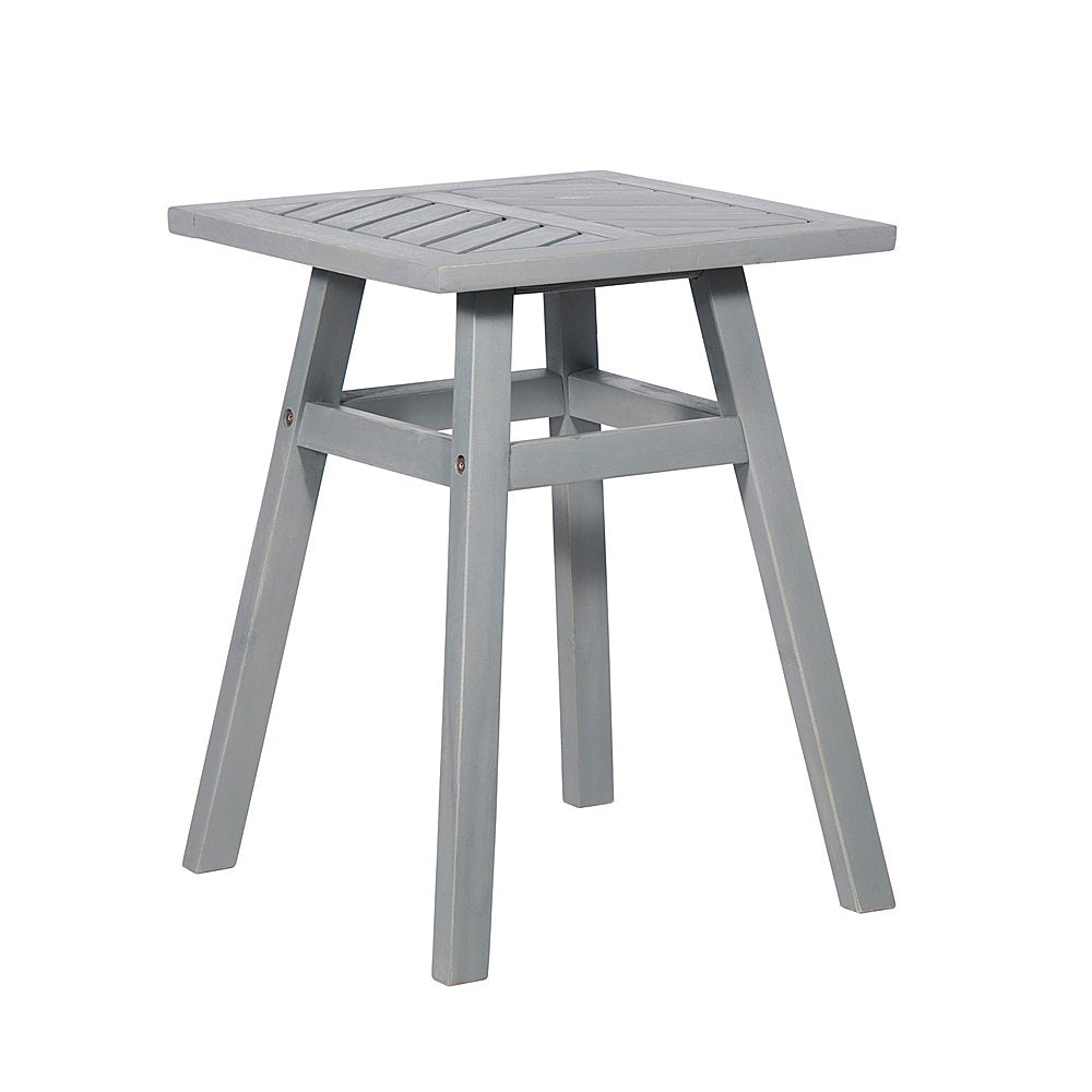 Walker Edison - Windsor Acacia Wood Outdoor Side Table - Grey Wash