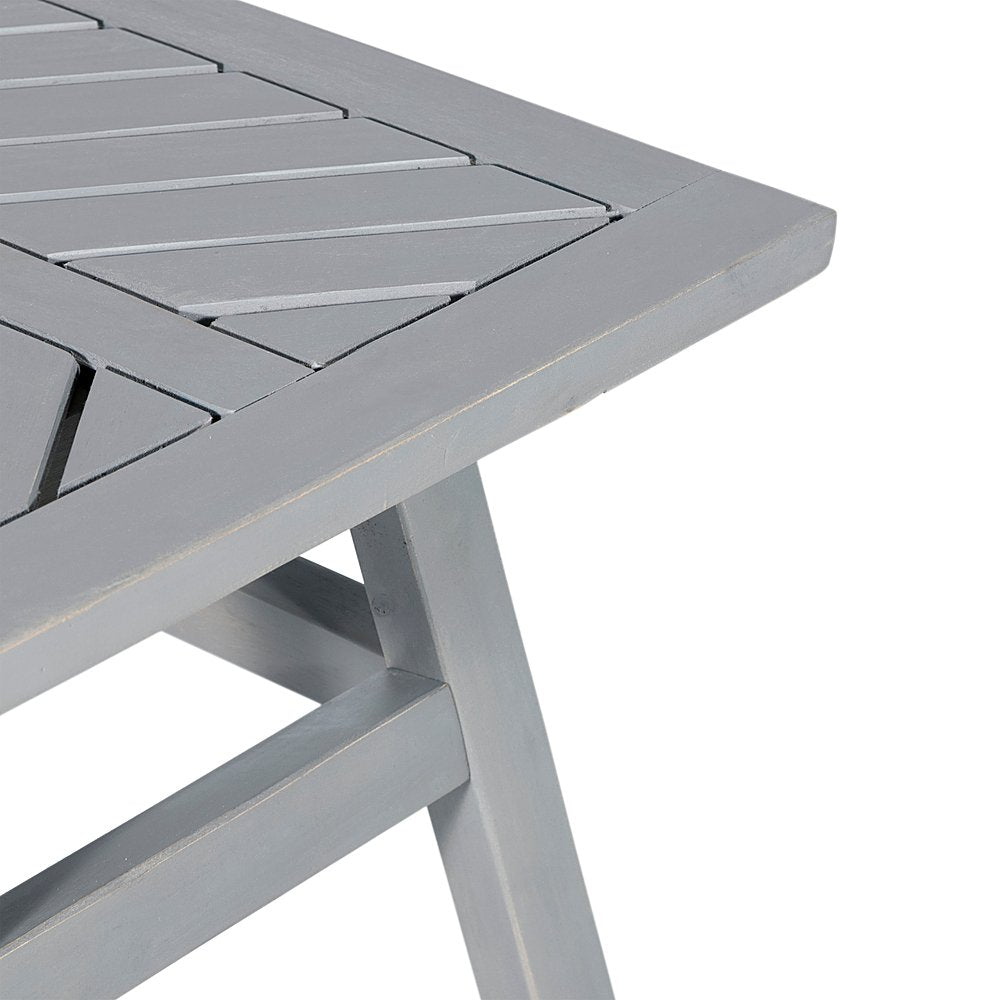 Walker Edison - Windsor Acacia Wood Outdoor Side Table - Grey Wash