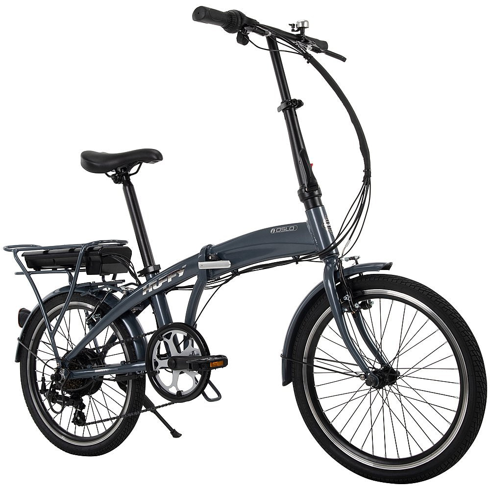 Huffy - Oslo Folding E-Bike w/25 mi max Operating Range & 20 mph max Speed - Charcoal