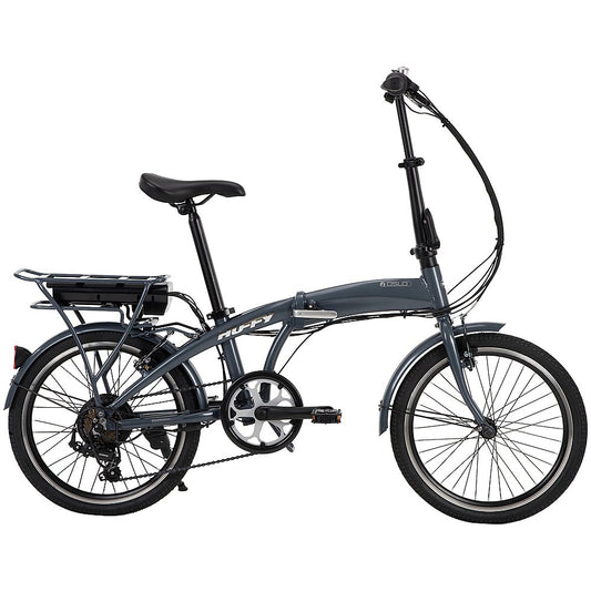 Huffy - Oslo Folding E-Bike w/25 mi max Operating Range & 20 mph max Speed - Charcoal