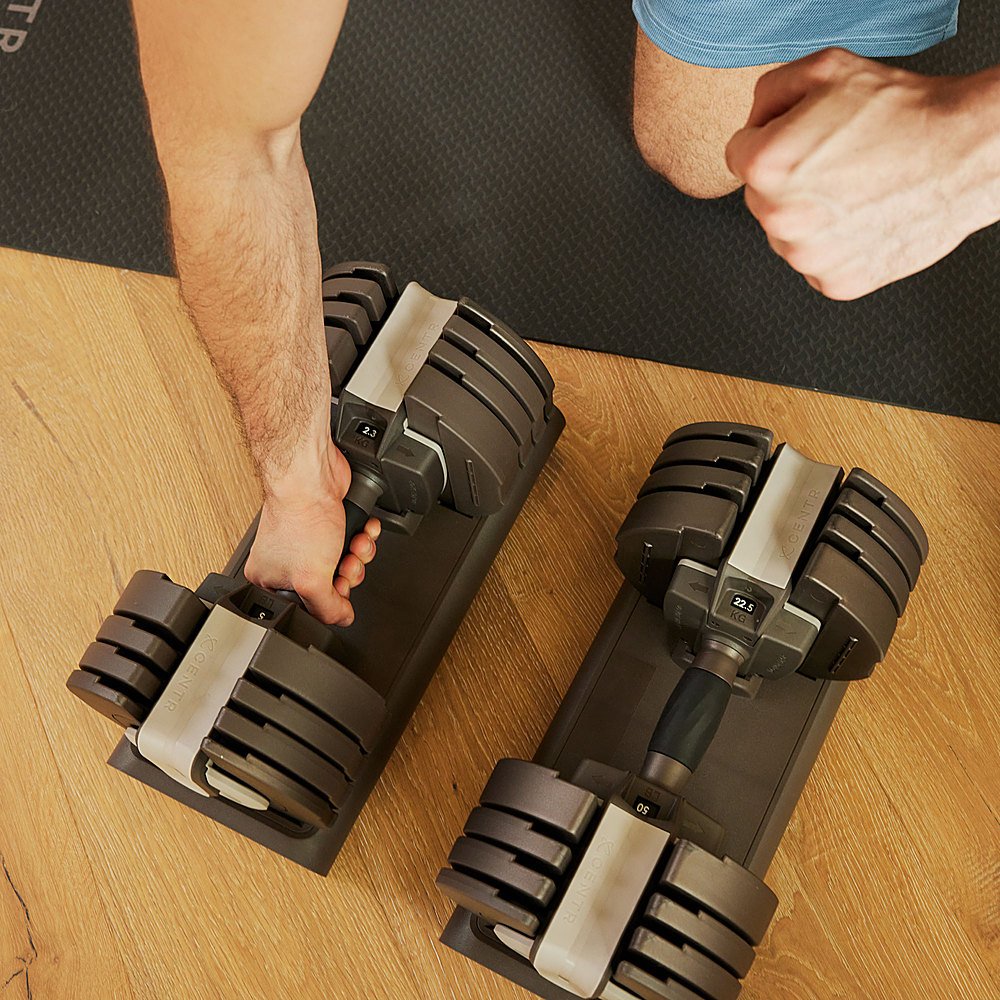 Centr - Smart Stack 50 Adjustable Dumbbell Pair - Beige