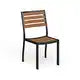 Emma and Oliver 2 Pack Outdoor Faux Teak Side Chair with Poly Slats - Teak Patio Chair