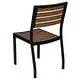 Emma and Oliver 2 Pack Outdoor Faux Teak Side Chair with Poly Slats - Teak Patio Chair