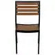 Emma and Oliver 2 Pack Outdoor Faux Teak Side Chair with Poly Slats - Teak Patio Chair