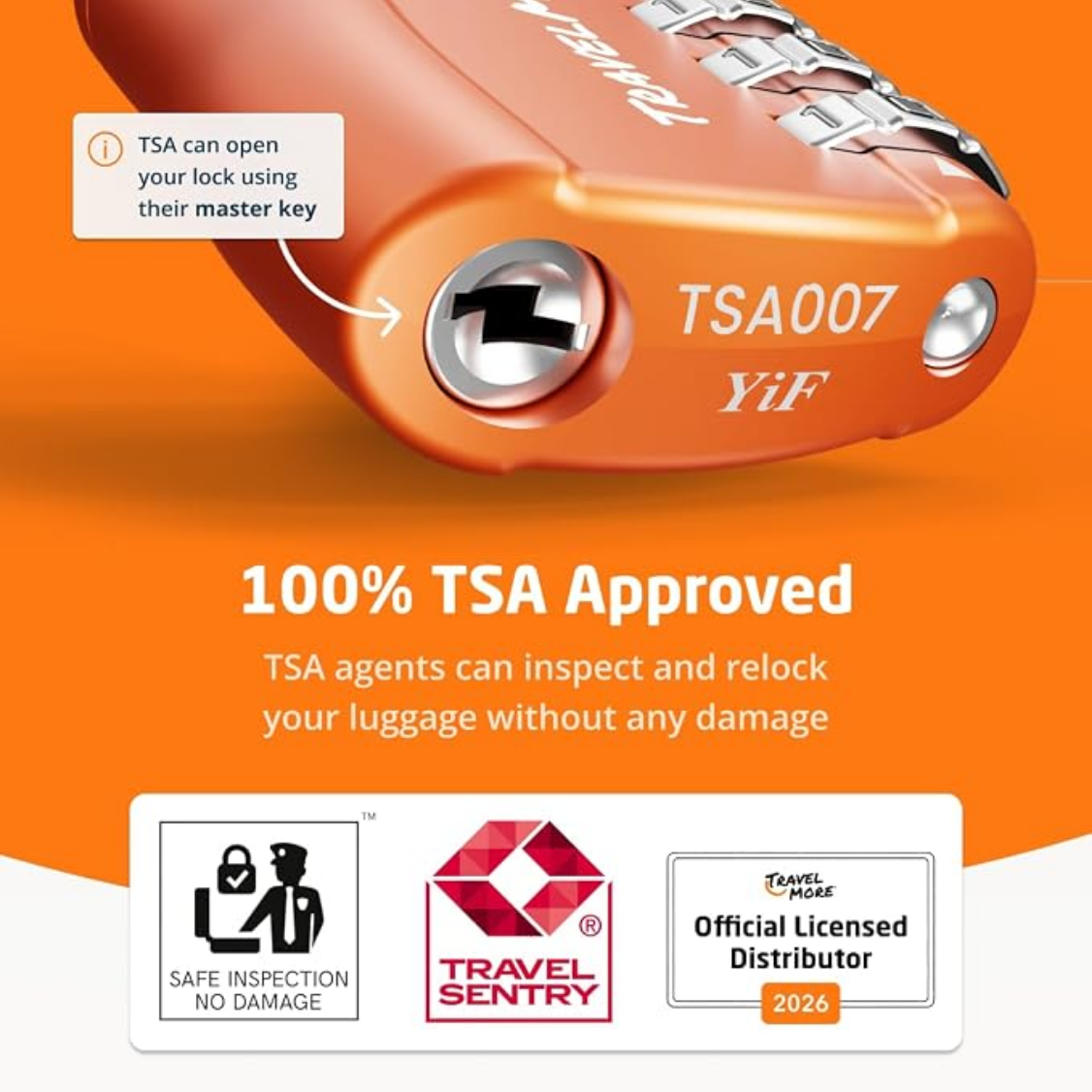 Travel Combination Cable Locks - TSA Approved