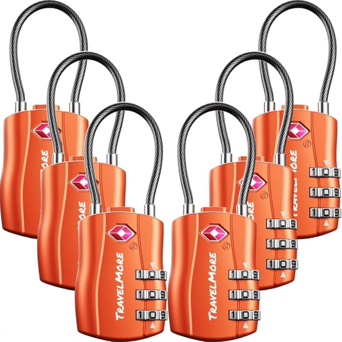 Travel Combination Cable Locks - TSA Approved