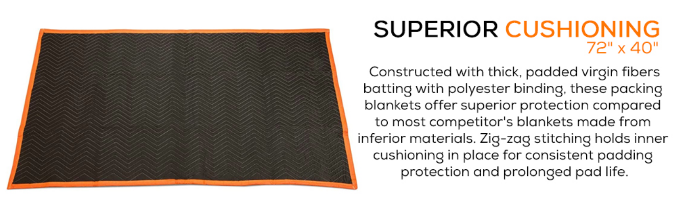 Heavy Duty Padded Moving Blankets 72" x 40"
