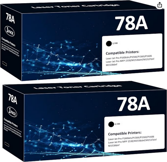 78A CE278A Compatible Toner Cartridge Replacement for HP 78A (2-Pack, Black)