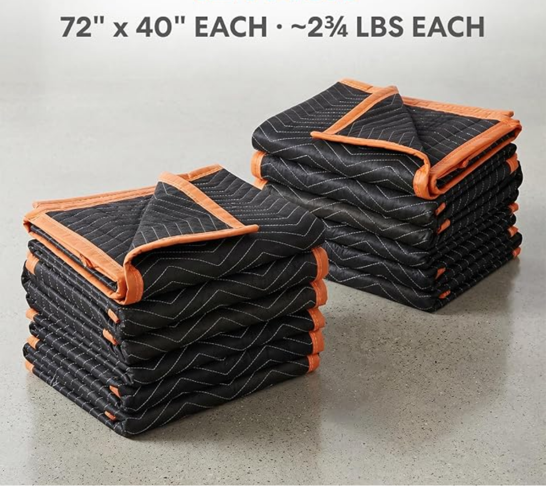 Heavy Duty Padded Moving Blankets 72" x 40"