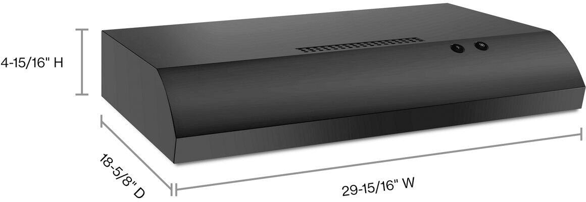 Whirlpool - 30" Recirculating Range Hood - Black