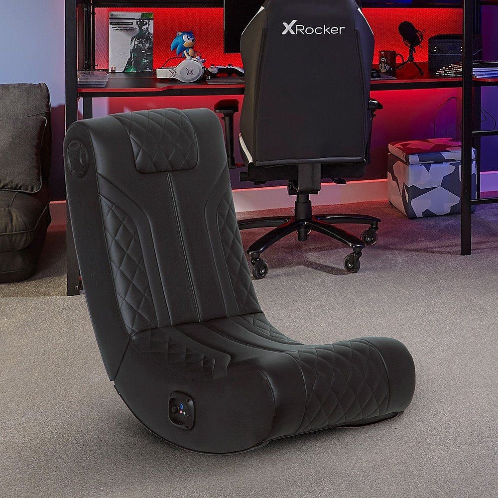 X Rocker - Lux 2.0 Bluetooth Floor Rocker Gaming Chair - Black